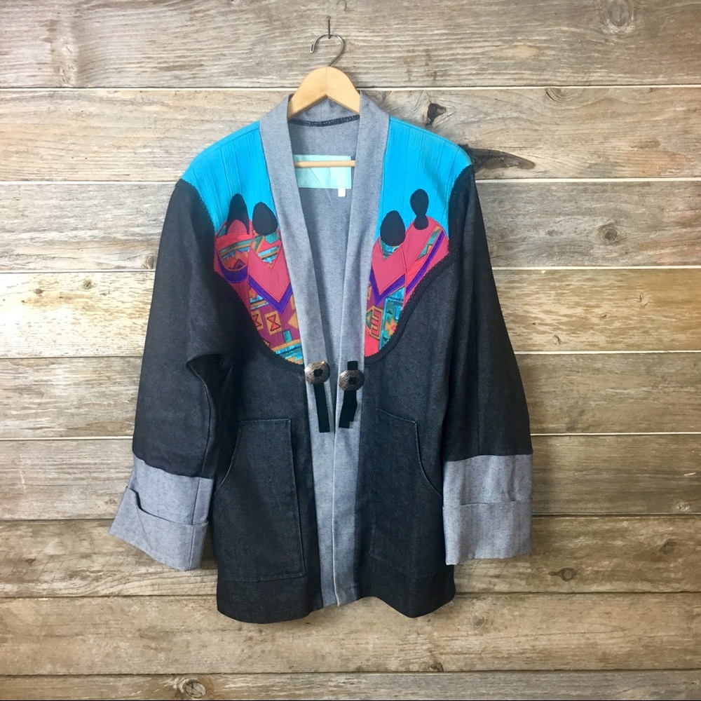 Vintage Denim Jean Jacket Southwest Size xSmall